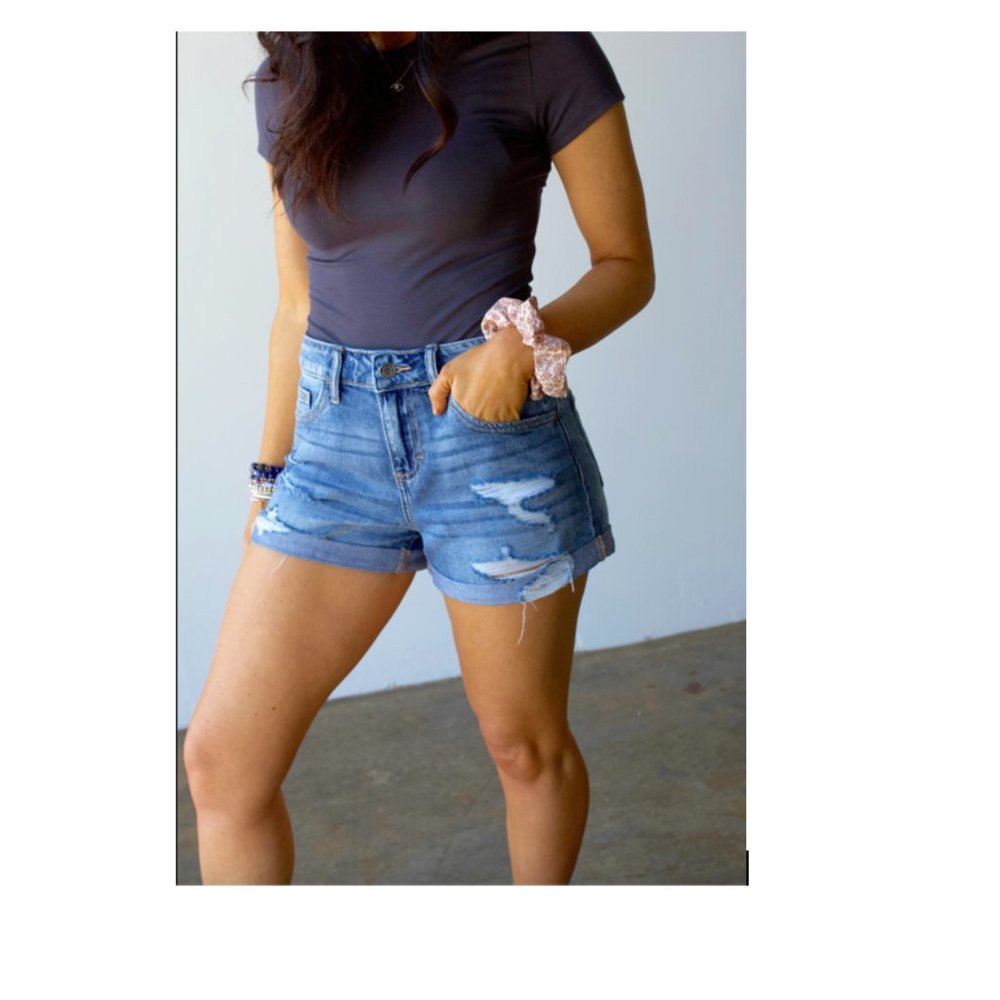 Medium Wash Denim Shorts